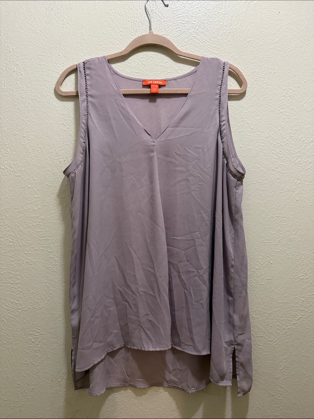 Joe Fresh Dusty Lavender Sleeveless V-Neck Tunic